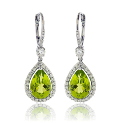 Peridot & Diamond Dangle Earrings - Park City Jewelers
