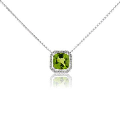 Peridot & Diamond Necklace w/Chain - Park City Jewelers