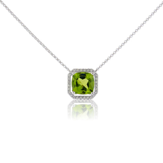 Peridot & Diamond Necklace w/Chain - Park City Jewelers