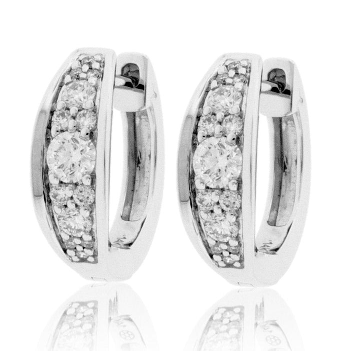 Petite Huggie Diamond Hoop Earrings - Park City Jewelers