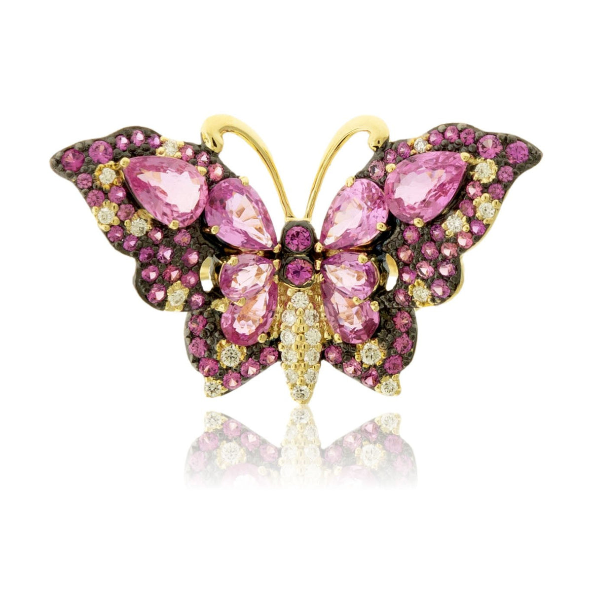 Pink Sapphire Winged Butterfly & Diamond Ring - Park City Jewelers