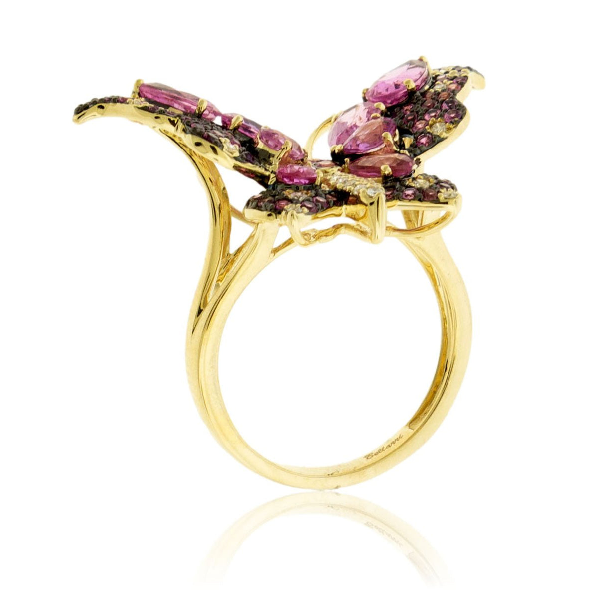 Pink Sapphire Winged Butterfly & Diamond Ring - Park City Jewelers