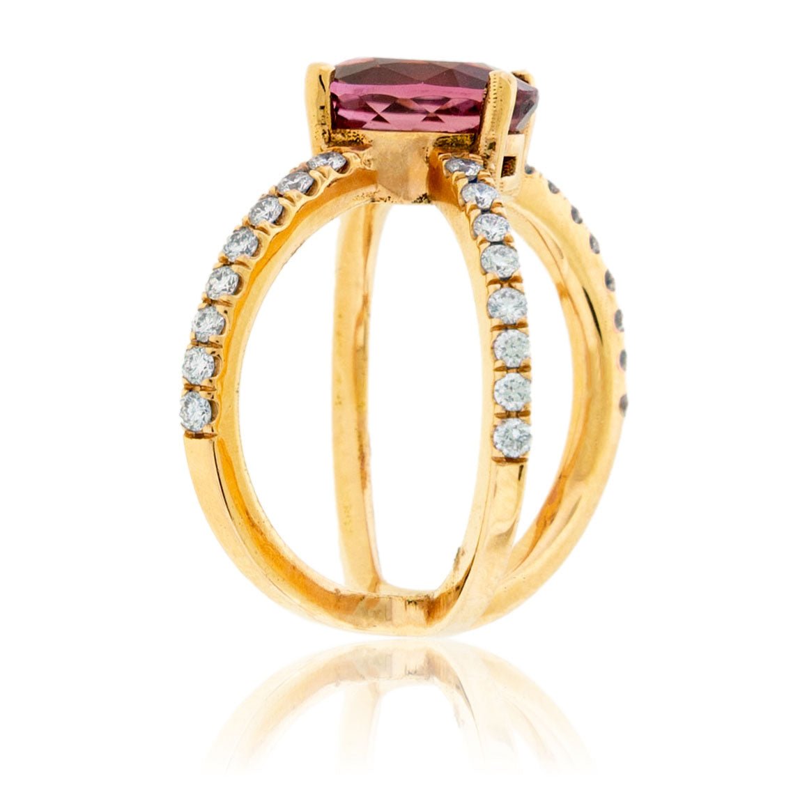 Pink Tourmaline & Diamond Criss Cross X Ring - Park City Jewelers