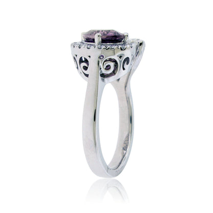 Platinum Pink Purple Sapphire & Diamond Ring - Park City Jewelers