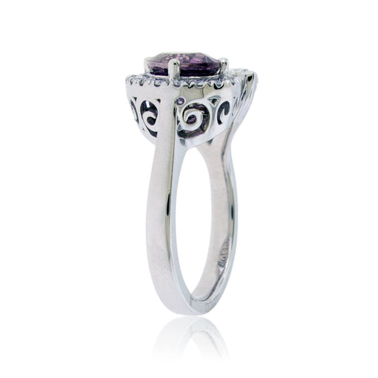Platinum Pink Purple Sapphire & Diamond Ring - Park City Jewelers
