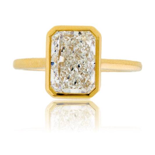 Radiant Cut Lab Grown Diamond Solitaire Bezel Ring - Park City Jewelers