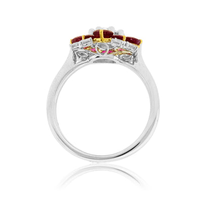 Red Beryl & Diamond Accented Ring - Park City Jewelers