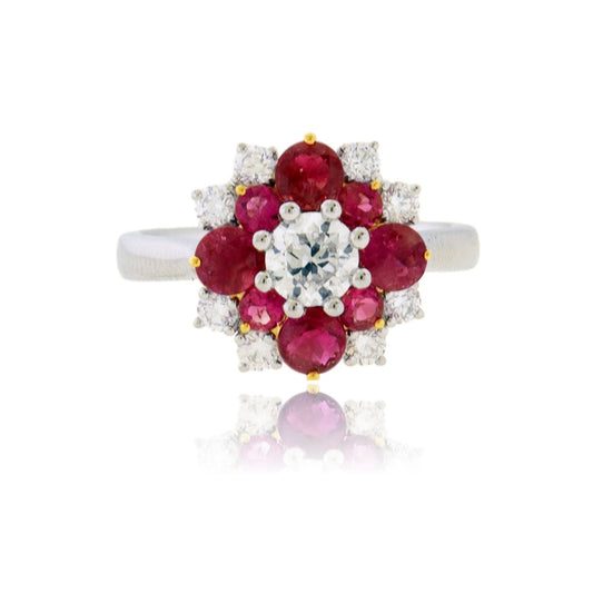 Red Beryl & Diamond Accented Ring - Park City Jewelers