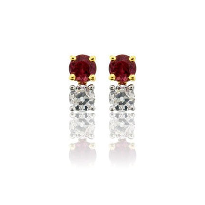 Red Beryl & Diamond Dainty Earrings - Park City Jewelers