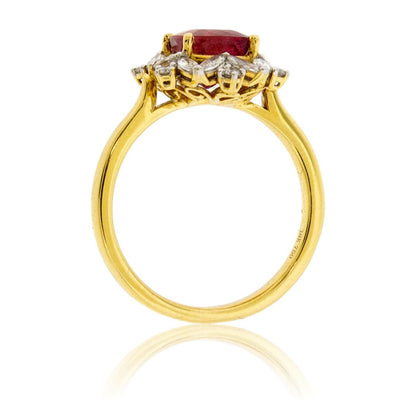 Red Beryl & Diamond Ring - Park City Jewelers