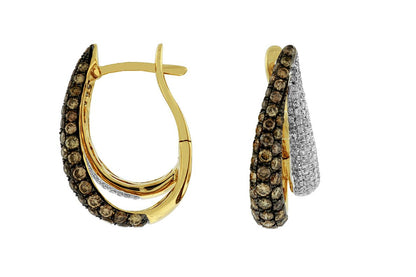 Rose Gold Cognac Diamond Earrings - Park City Jewelers