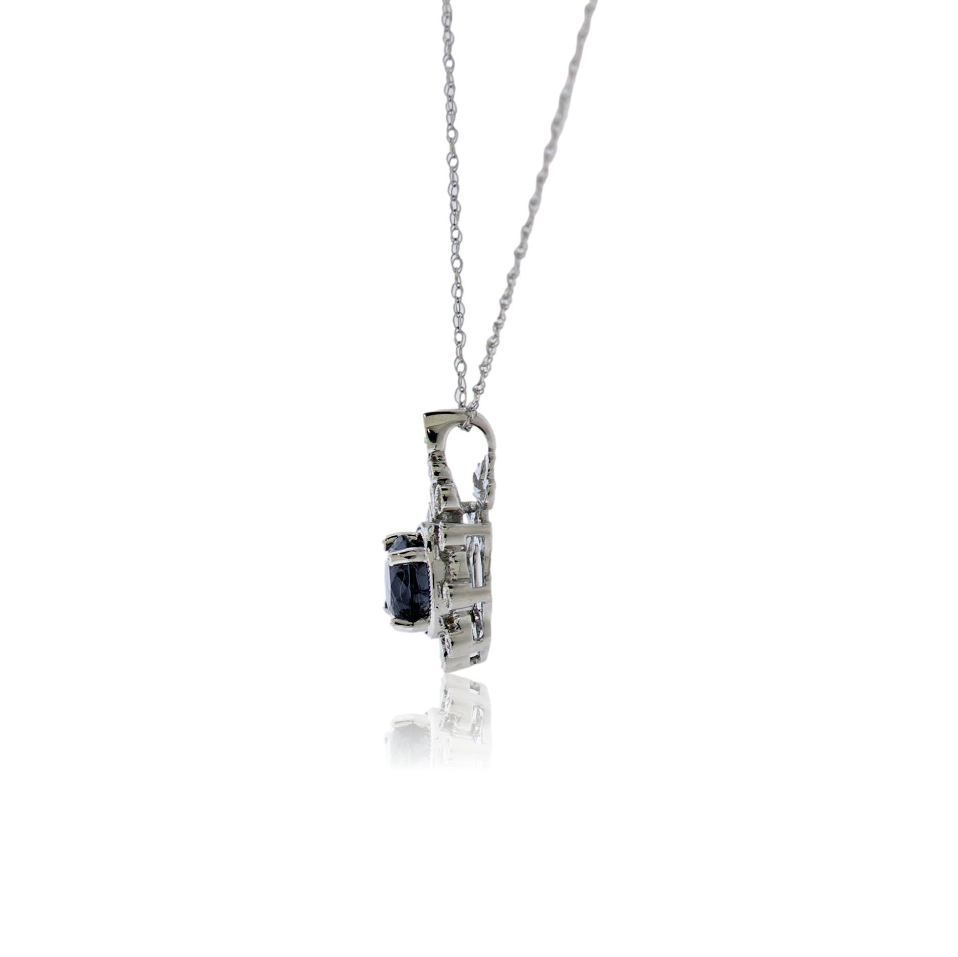 Round Burma Spinel & Diamond Vintage Style Halo Pendant - Park City Jewelers