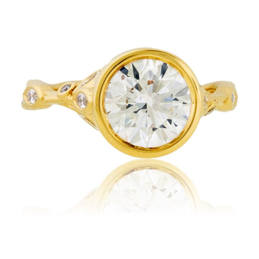 Round Cut Lab Grown Diamond Bezel Ring - Park City Jewelers