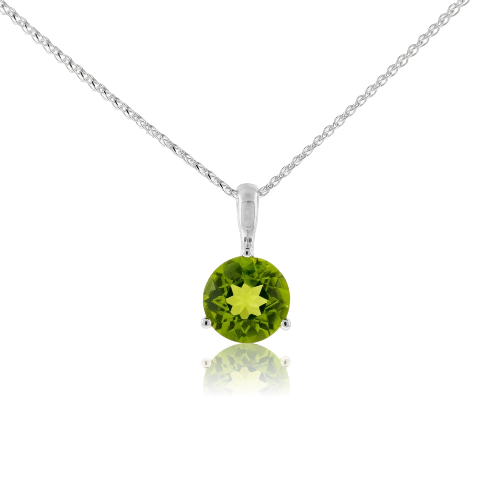 Round Peridot Solitaire Pendant with Chain - Park City Jewelers