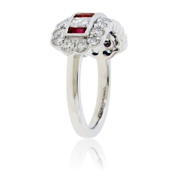 Ruby and Diamond Scalloped Ring - Park City Jewelers