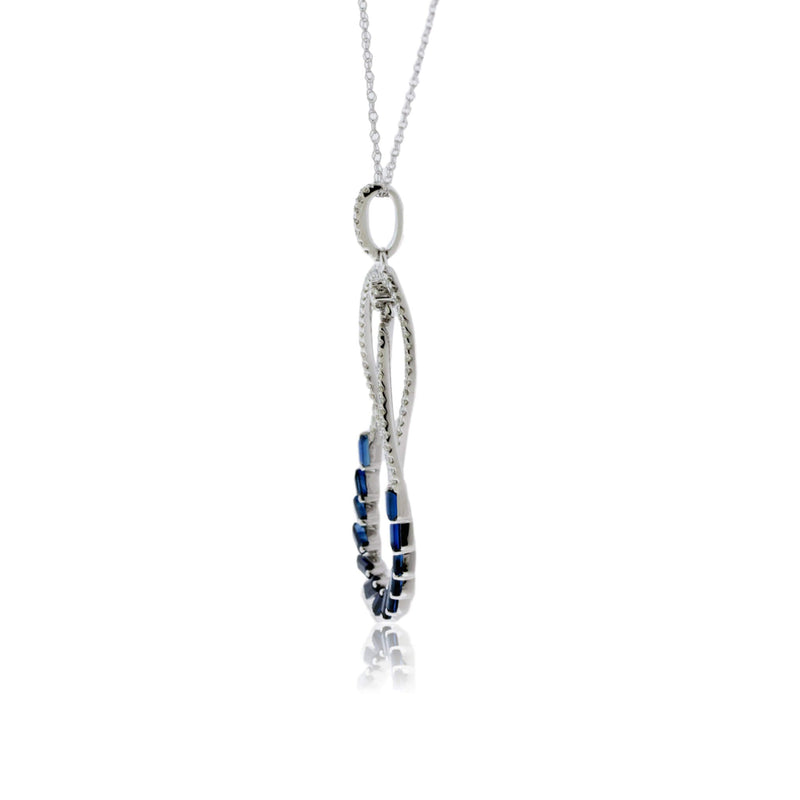 Ruby Baguette & Diamond Double Oval Style Pendant - Park City Jewelers