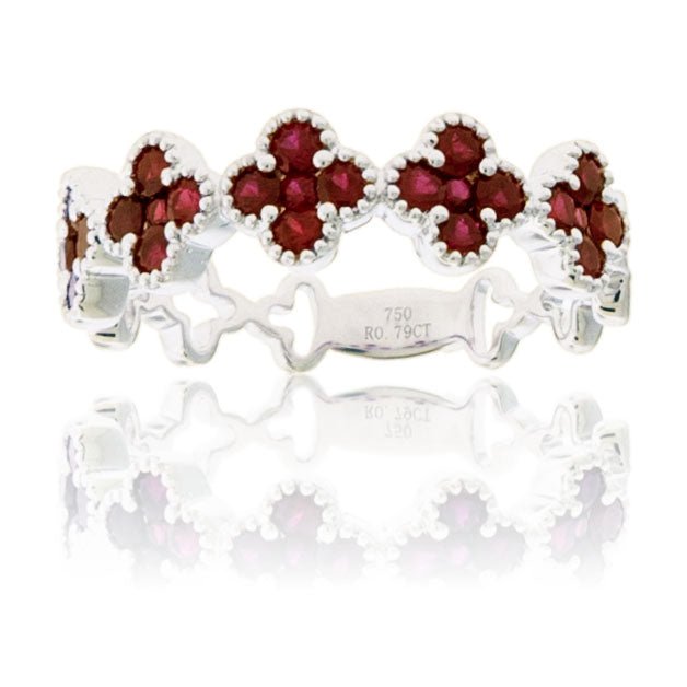 Ruby Clover Style Stackable Ring - Park City Jewelers