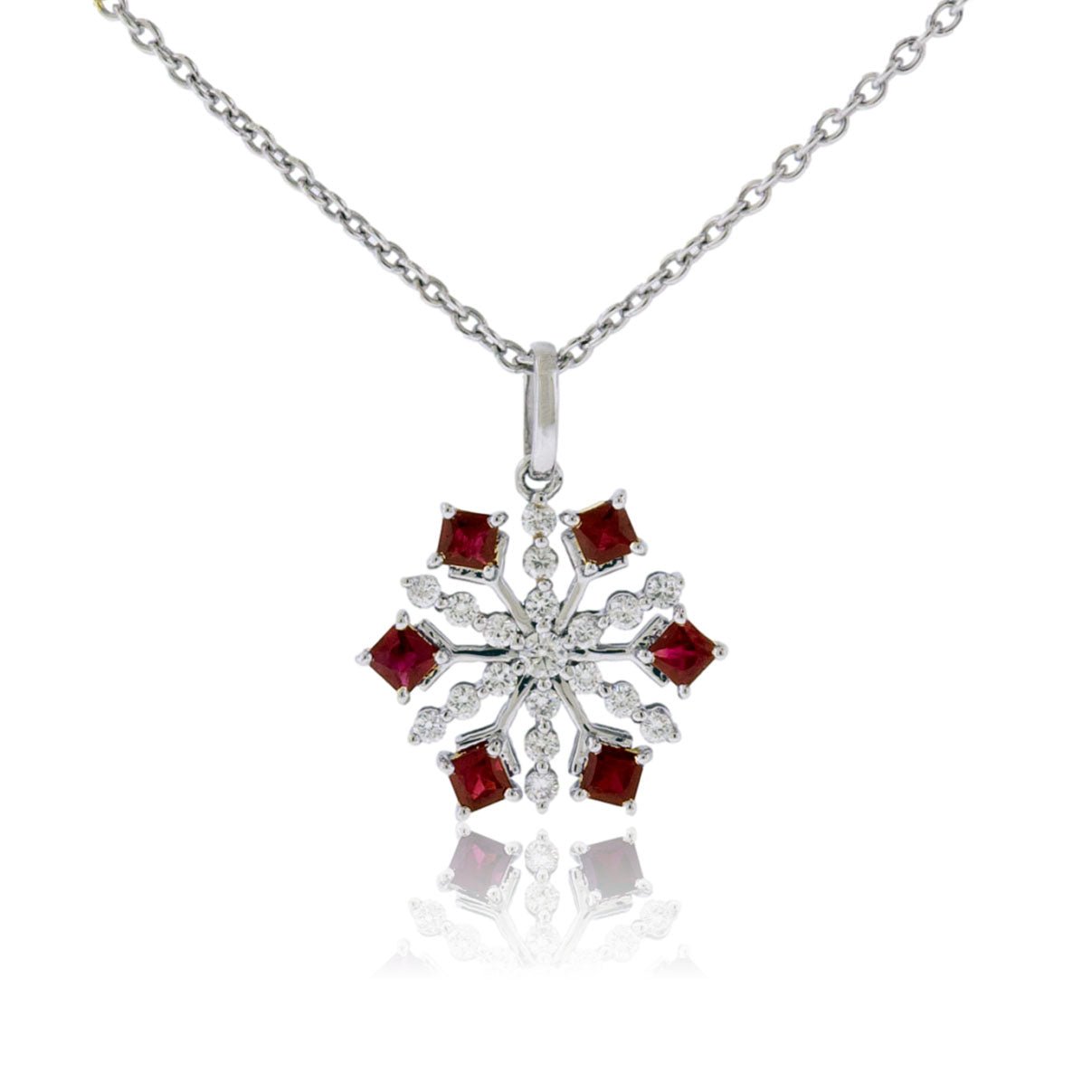 Ruby Snowflake Pendant w/Chain - Park City Jewelers
