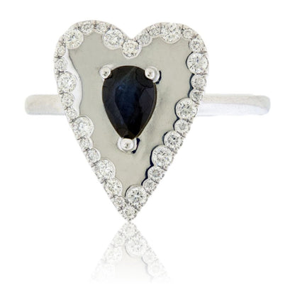 Sapphire and Diamond Heart Ring - Park City Jewelers