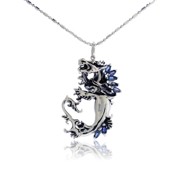 Sapphire Chinese Dragon Pendant - Park City Jewelers