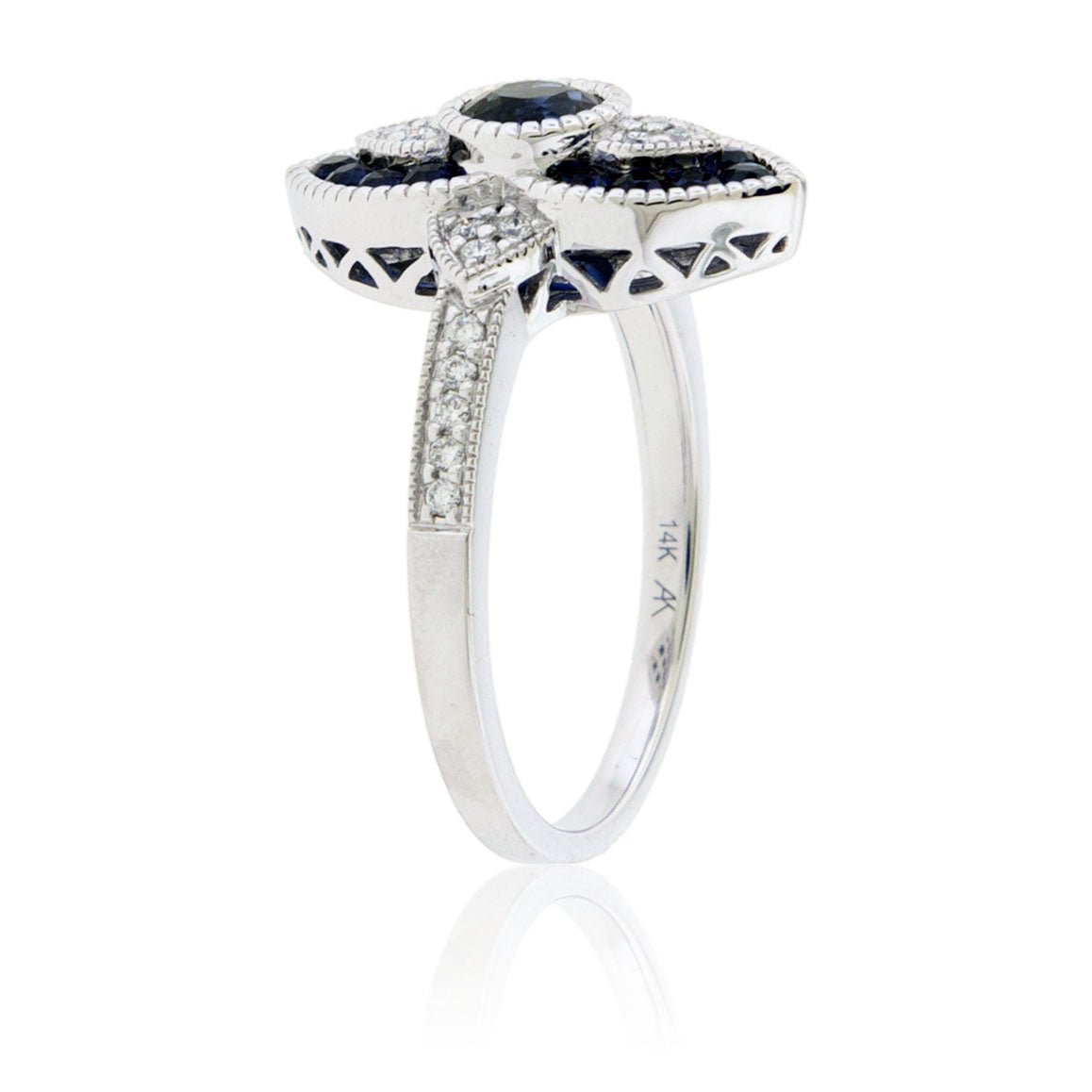 Sapphire & Diamond Art Deco Style Ring - Park City Jewelers