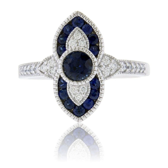 Sapphire & Diamond Art Deco Style Ring - Park City Jewelers