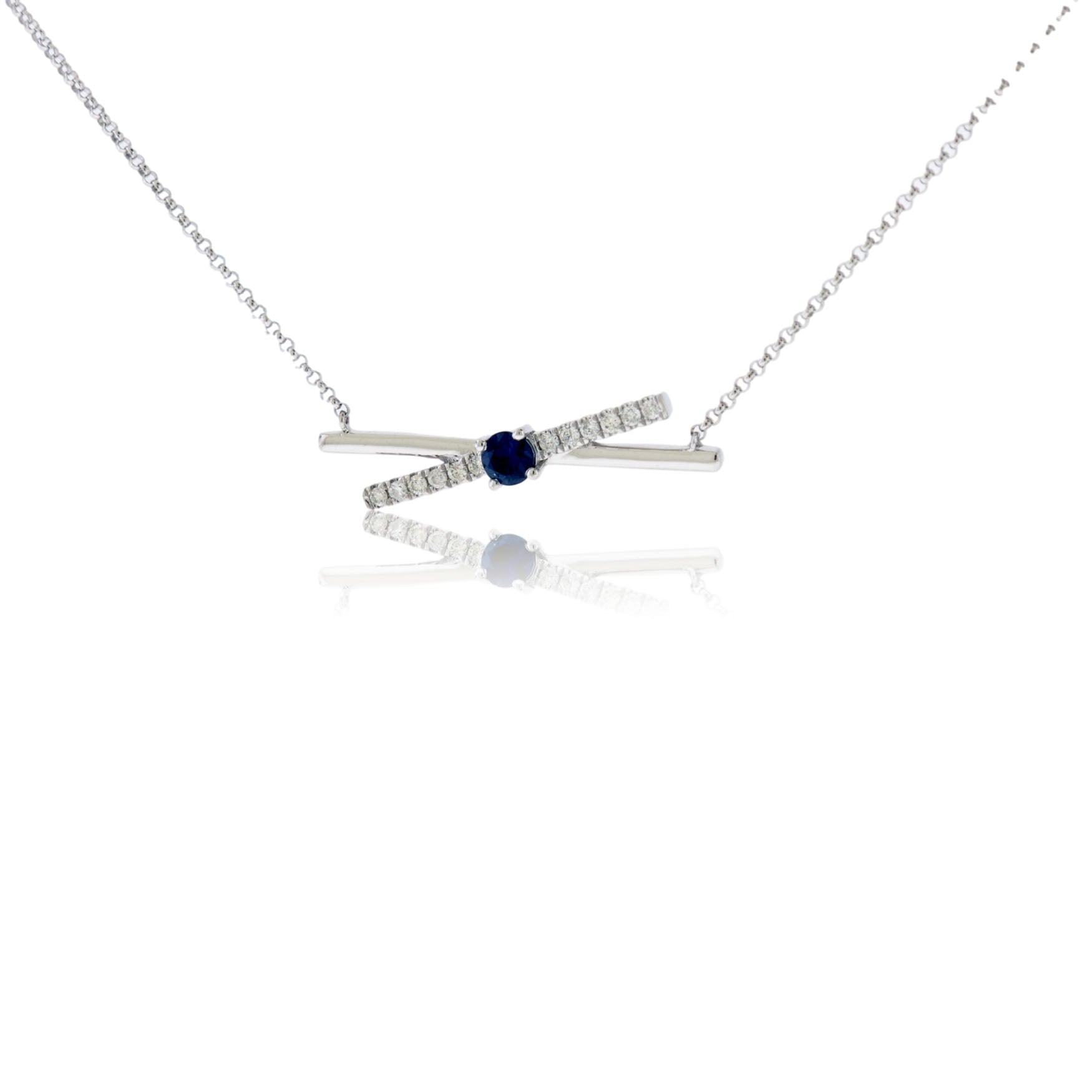 Sapphire & Diamond Necklace w/Chain - Park City Jewelers