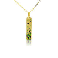 Sapphire & Tsavorite Vertical Bar Style Pendant - Park City Jewelers