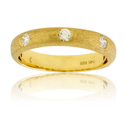 Satin Finish Bezel Set Three Stone Ring - Park City Jewelers