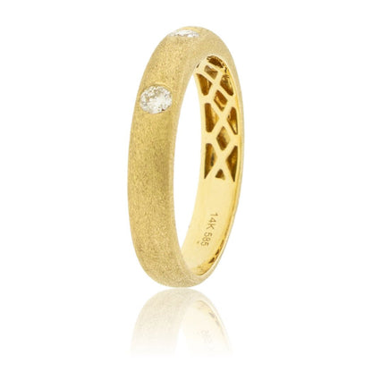 Satin Finish Bezel Set Three Stone Ring - Park City Jewelers
