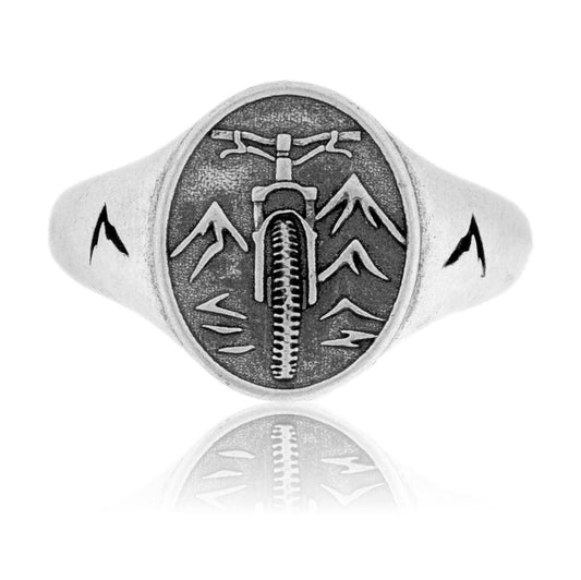 Signet Style Mountain Bike Ring - Park City Jewelers