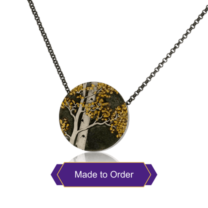 Silver, 18K Gold, & Nugget Gold Aspen Duet Pendant - Park City Jewelers