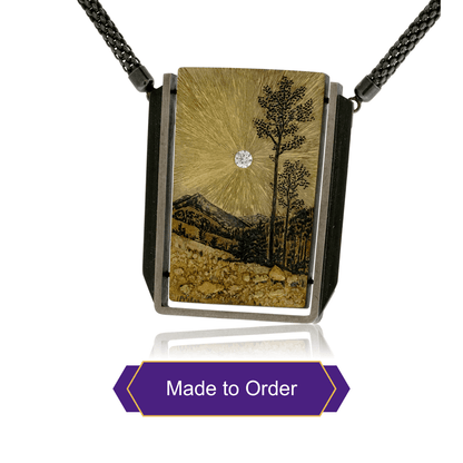 Silver, 18K Gold, & Nugget Gold Rocky Mountain Memories Pendant - Park City Jewelers