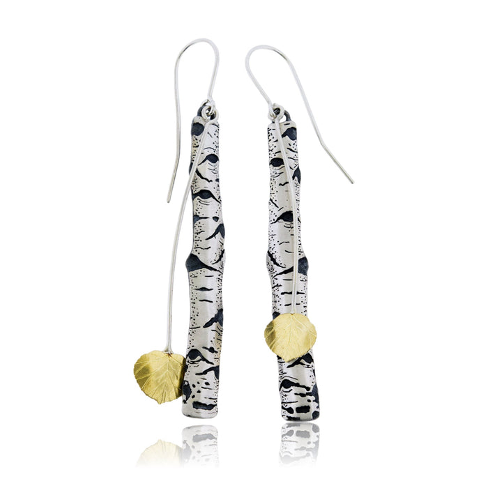 Silver Aspen Allure Dangle Earrings with Leaf Accents - Park City Jewelers