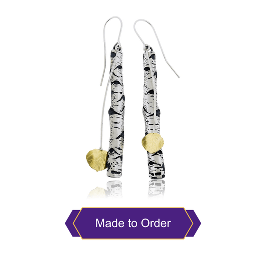 Silver Aspen Allure Dangle Earrings with Leaf Accents - Park City Jewelers