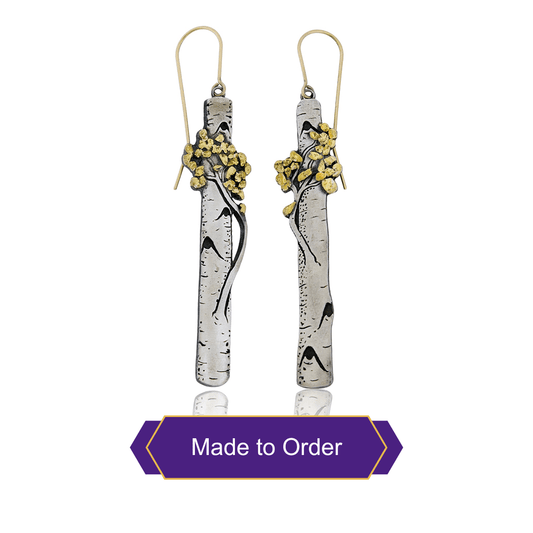Silver & Gold Nugget Aspen Adorn Earrings - Park City Jewelers