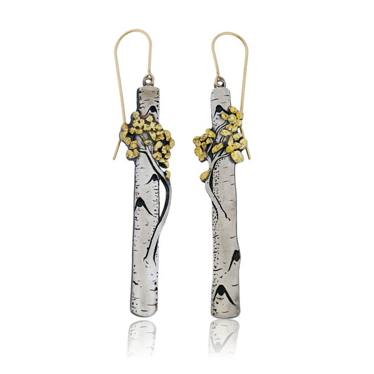 Silver & Gold Nugget Aspen Adorn Earrings - Park City Jewelers