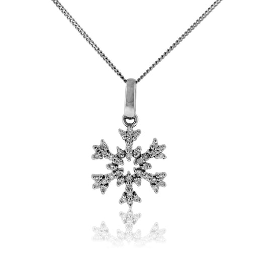 Small Pavé Diamond Snowflake Necklace - Park City Jewelers