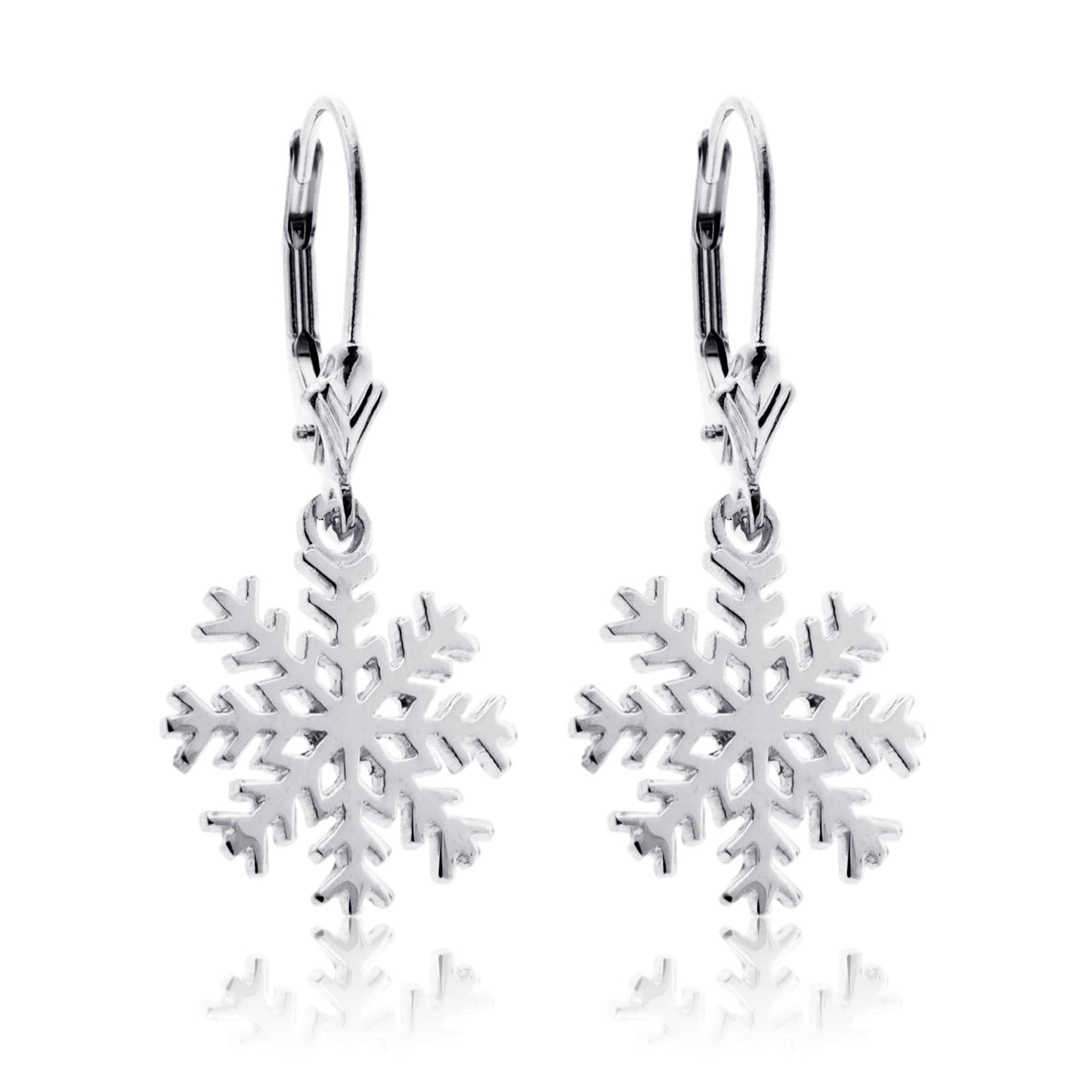 Snowflake Leverback Dangle Earrings - Park City Jewelers