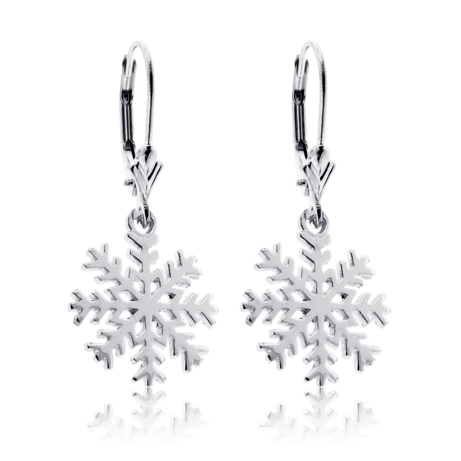 Snowflake Leverback Dangle Earrings - Park City Jewelers