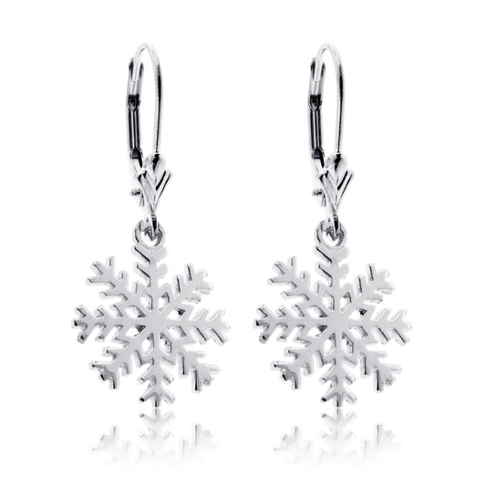 Snowflake Leverback Dangle Earrings - Park City Jewelers