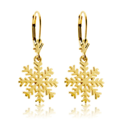 Snowflake Leverback Dangle Earrings - Park City Jewelers