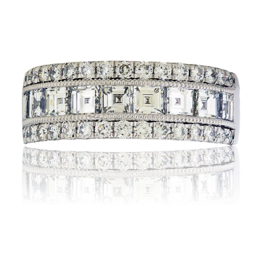 Square Diamond and Round Diamond Ring - Park City Jewelers