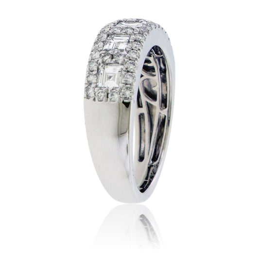 Square Diamond and Round Diamond Ring - Park City Jewelers