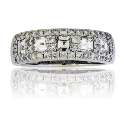 Square Diamond and Round Diamond Ring - Park City Jewelers