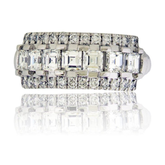 Square Diamond and Round Diamond Ring - Park City Jewelers