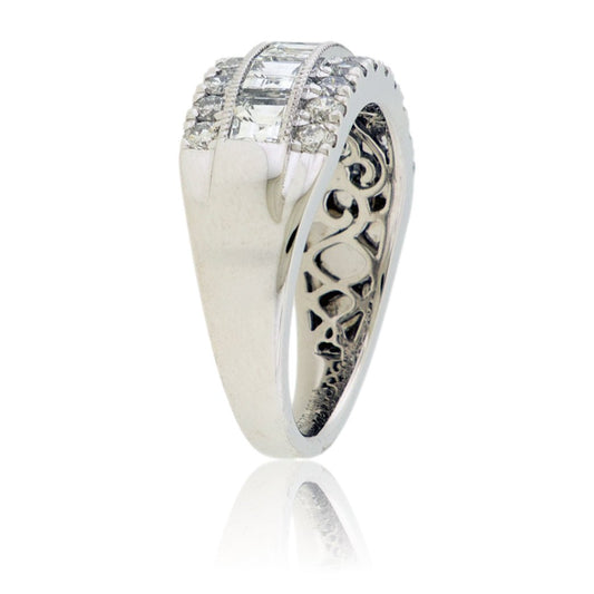 Square Diamond and Round Diamond Ring - Park City Jewelers