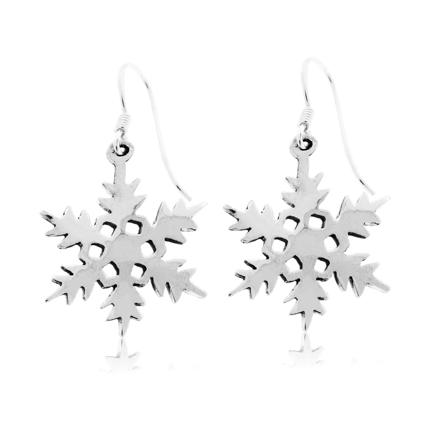 SS Smooth Snowflake Dangle Earrings - Park City Jewelers