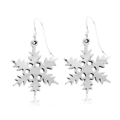 SS Smooth Snowflake Dangle Earrings - Park City Jewelers