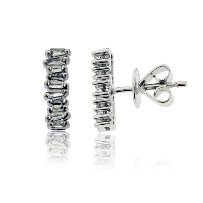 Stacked Tapered Baguette Diamond Stud Earrings - Park City Jewelers